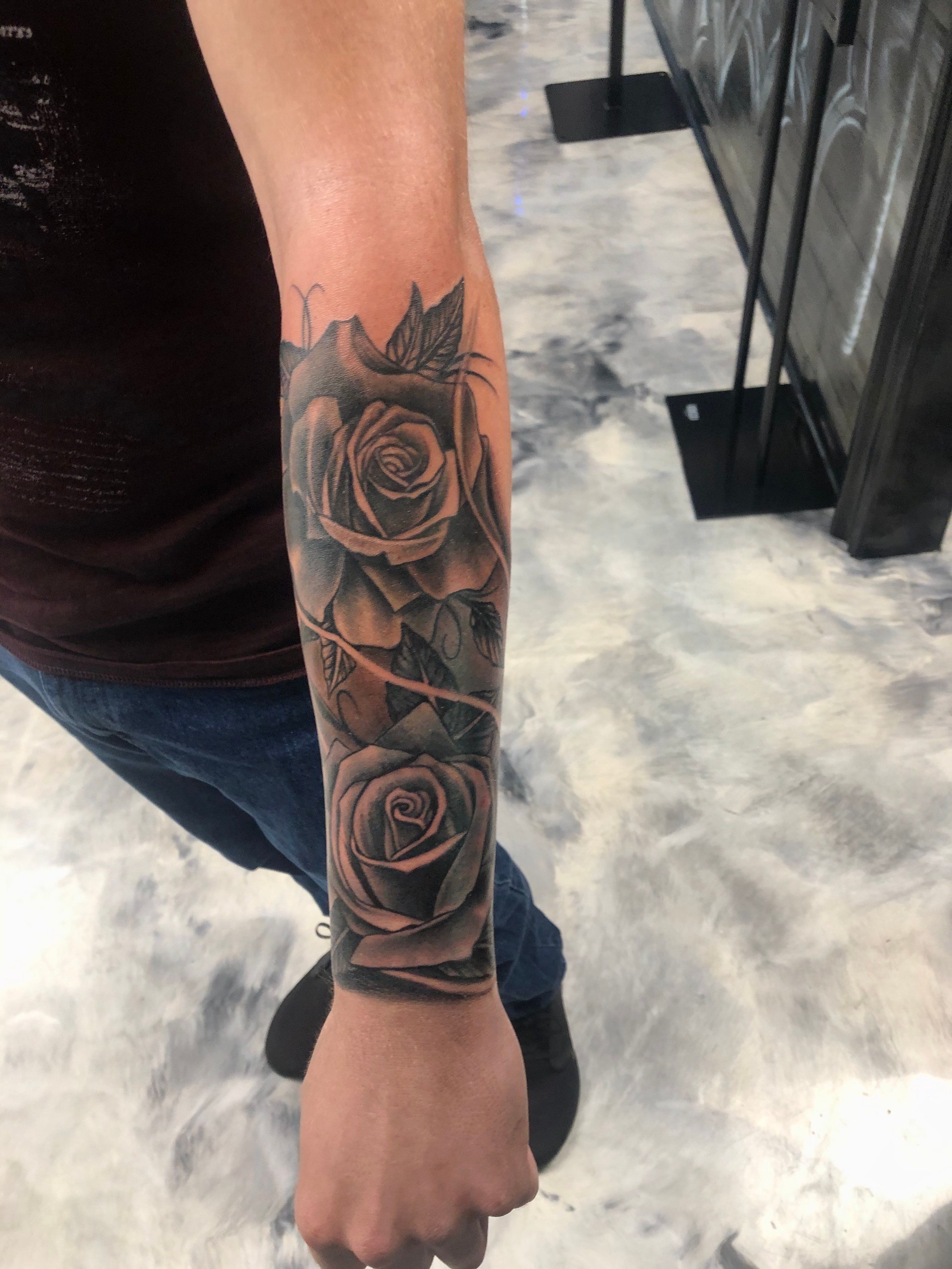 Two Roses Arm Tattoo