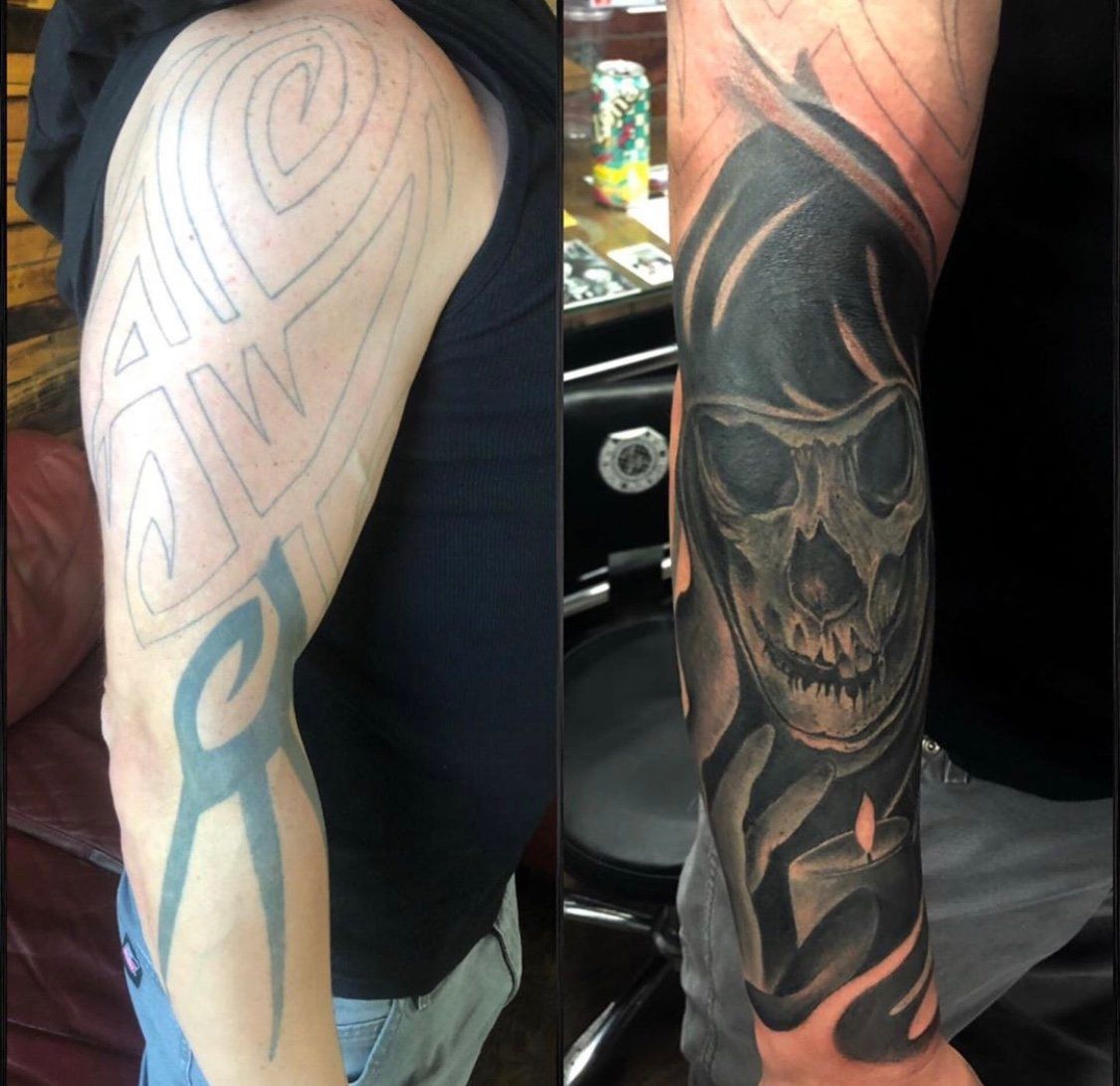 Grim Reaper Arm Tattoo