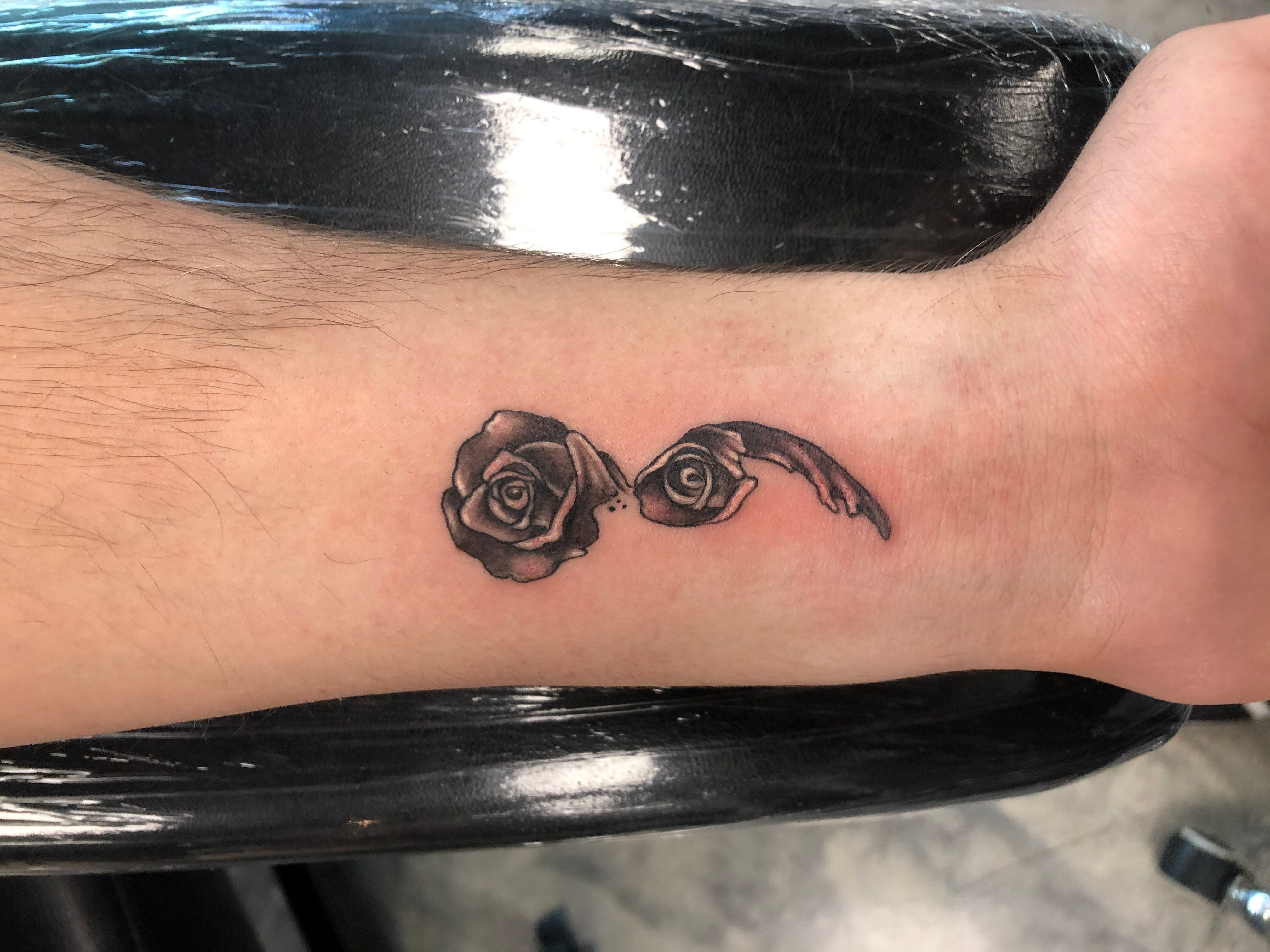 Rose Semi-Colon Tattoo